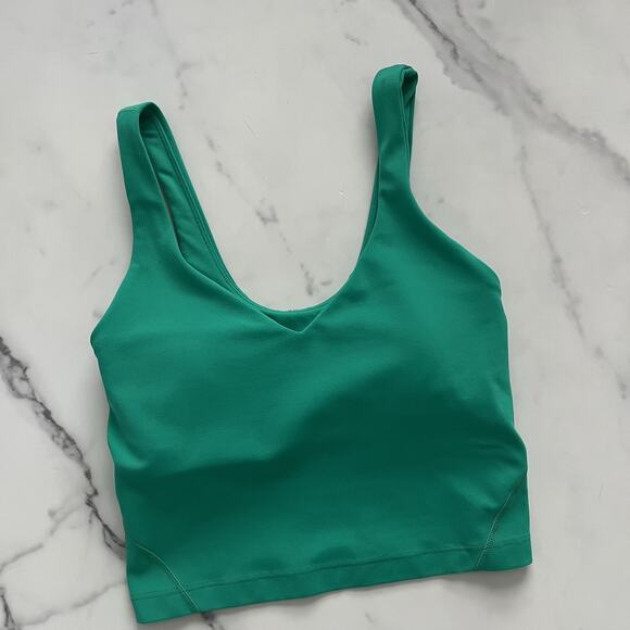 Lululemon Align Tank Nulu In Kelly Green Size 2 A/B Cup Sporty Active Wear Crop - Picture 6 of 8